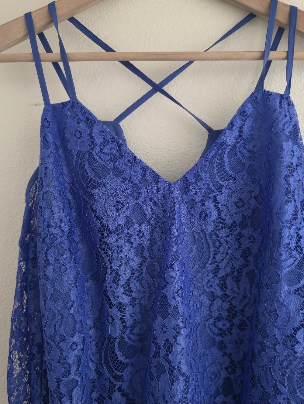 NWT Bar III Blue Lace Blouse M - Picture 3 of 6
